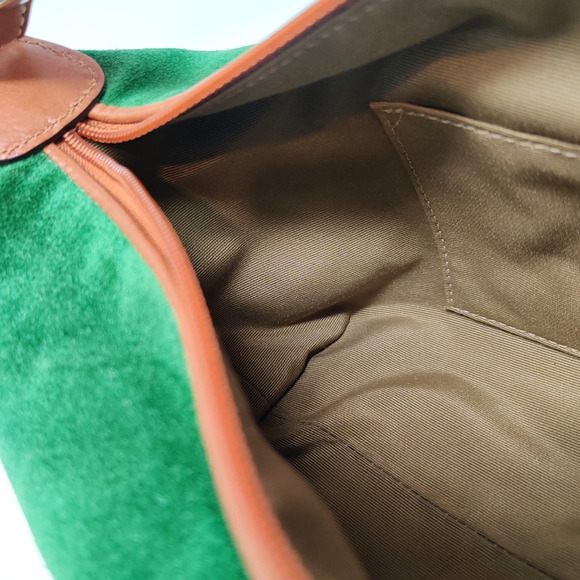 NWT Coach Green Suede Top Handle Mini Purse Small Bag Handbag Silver/Leaf F40577 - Picture 14 of 16